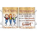 Only True Friends Will Leave Footprints In Your Heart - Gift For BFF Besties - Personalized Custom White Edge-to-Edge Mug