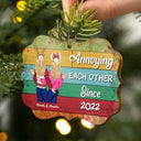 Christmas Couple Pallet I Want To Annoy For The Rest Of My Life - Personalized Wooden Ornament