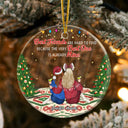 Christmas Bestie Best Friends Are Hard To Find - Gift For BFF - Personalized Custom Circle Acrylic Ornament