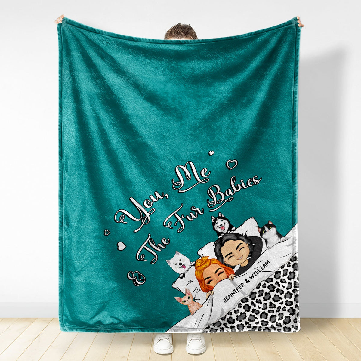 Couple Pet Lovers Our Snuggle Blanket - Gift For Couples - Personalized Custom Fleece Blanket