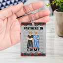 Bestie Partners In Crime If We Get Caught Black Ver - Gift For Bestie - Personalized Custom Rectangle Acrylic Keychain