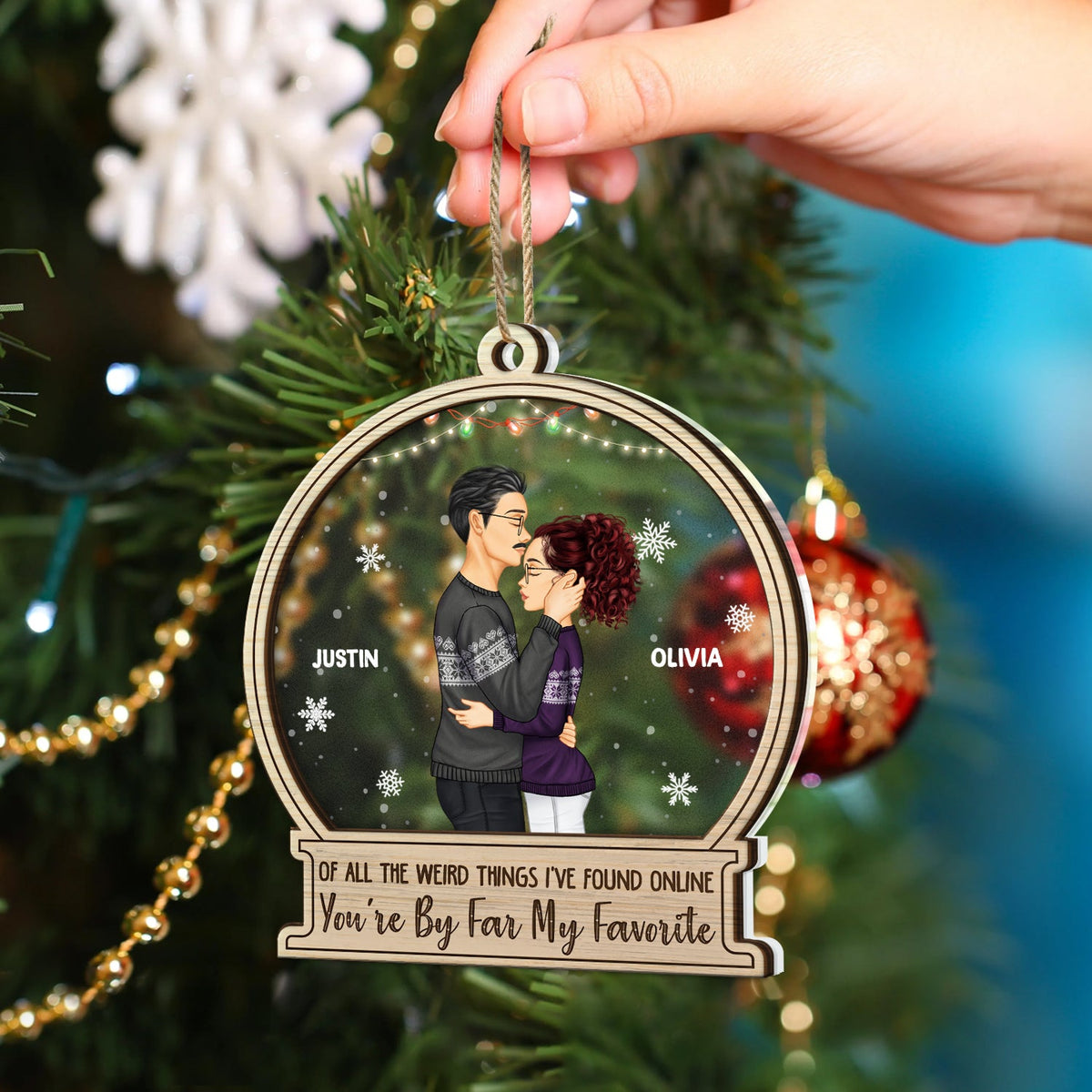 Christmas Couple You Are By Far My Favorite - Gift For Couples - Personalized 2-Layered Mix Ornament