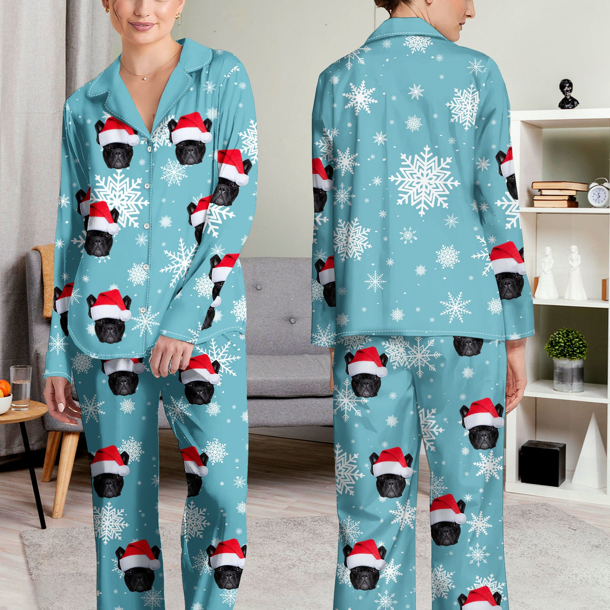 Custom Photo Dog Cat Mom Dad - Christmas, Gift For Family - Personalized Long Pajamas Set