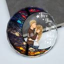 Moon & Back - Christmas Gift For Couples - Personalized Circle Glass Ornament