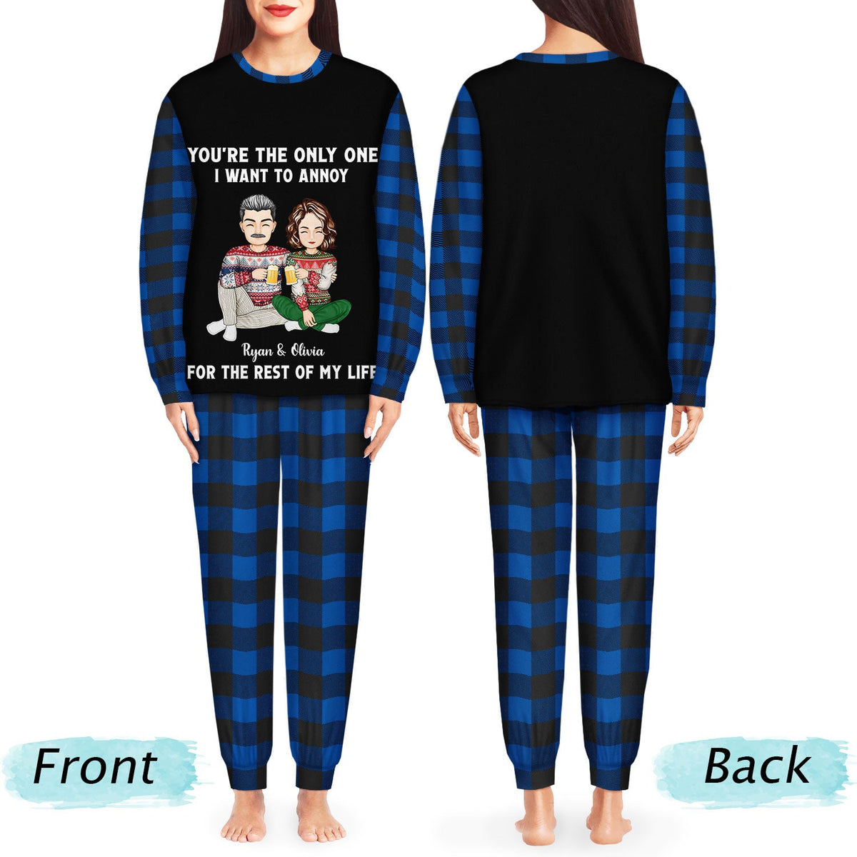 Christmas Couple Only One To Annoy - Gift For Couples - Personalized Unisex Pajamas Set