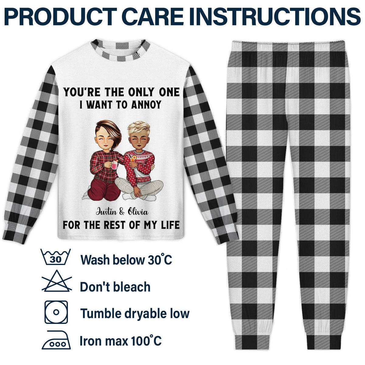 Christmas Couple Only One To Annoy - Gift For Couples - Personalized Unisex Pajamas Set