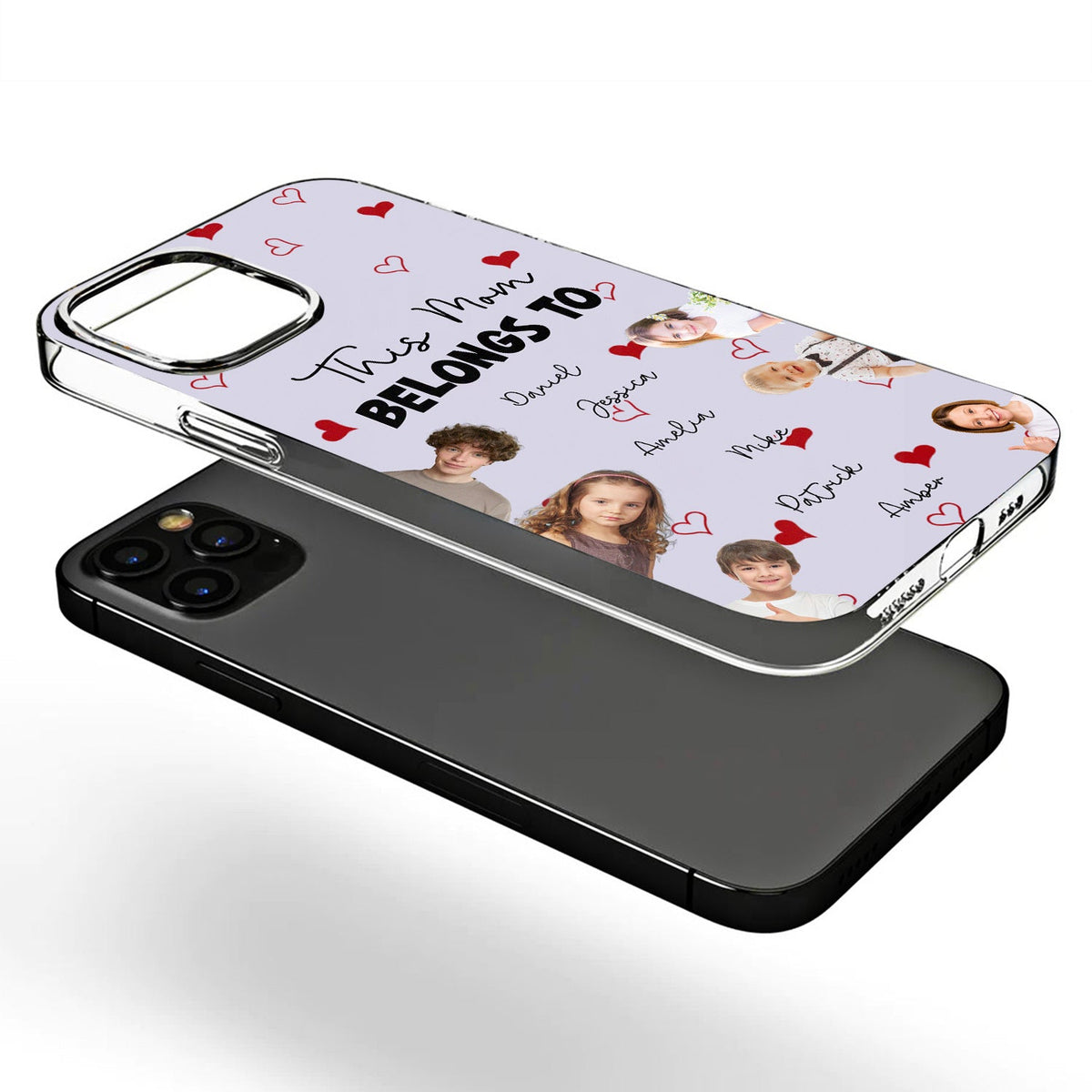 Custom Photo Kids This Mom Dad Belongs To - Gift For Mother, Father - Personalized Clear Phone Case