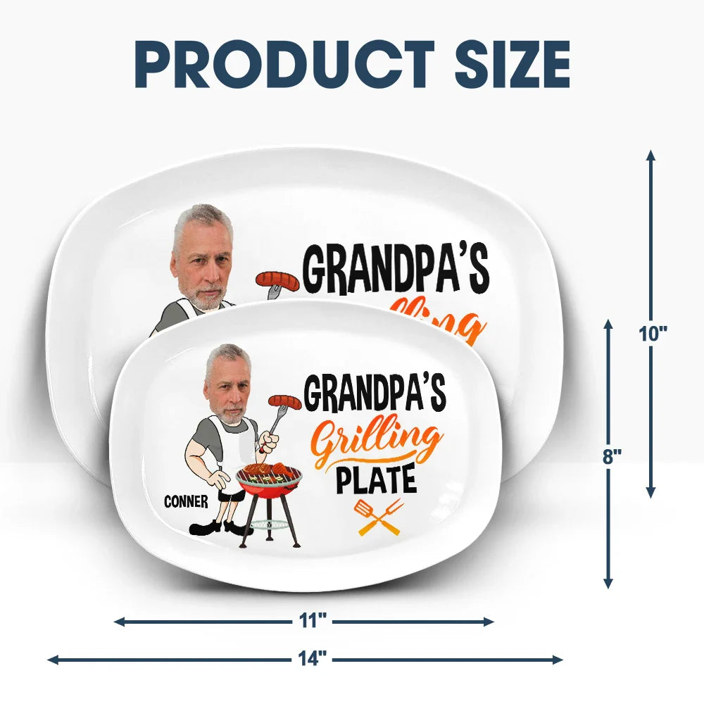 Custom Photo Daddy's Grilling Plate - Personalized Plate