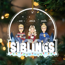 Friends Besties Sisters Sitting Together - Personalized Custom Shaped Acrylic Ornament