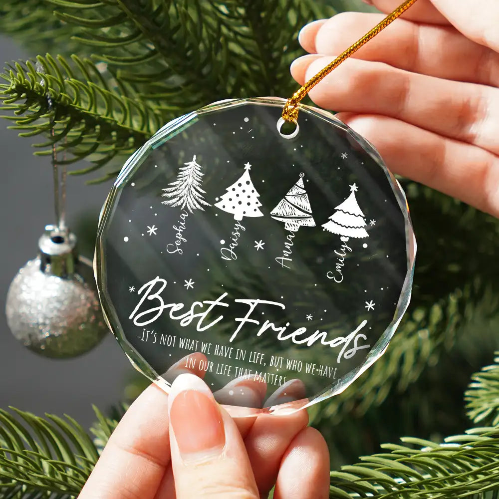 Christmas It's Not What We Have In Life - Personalized Circle Glass Ornament