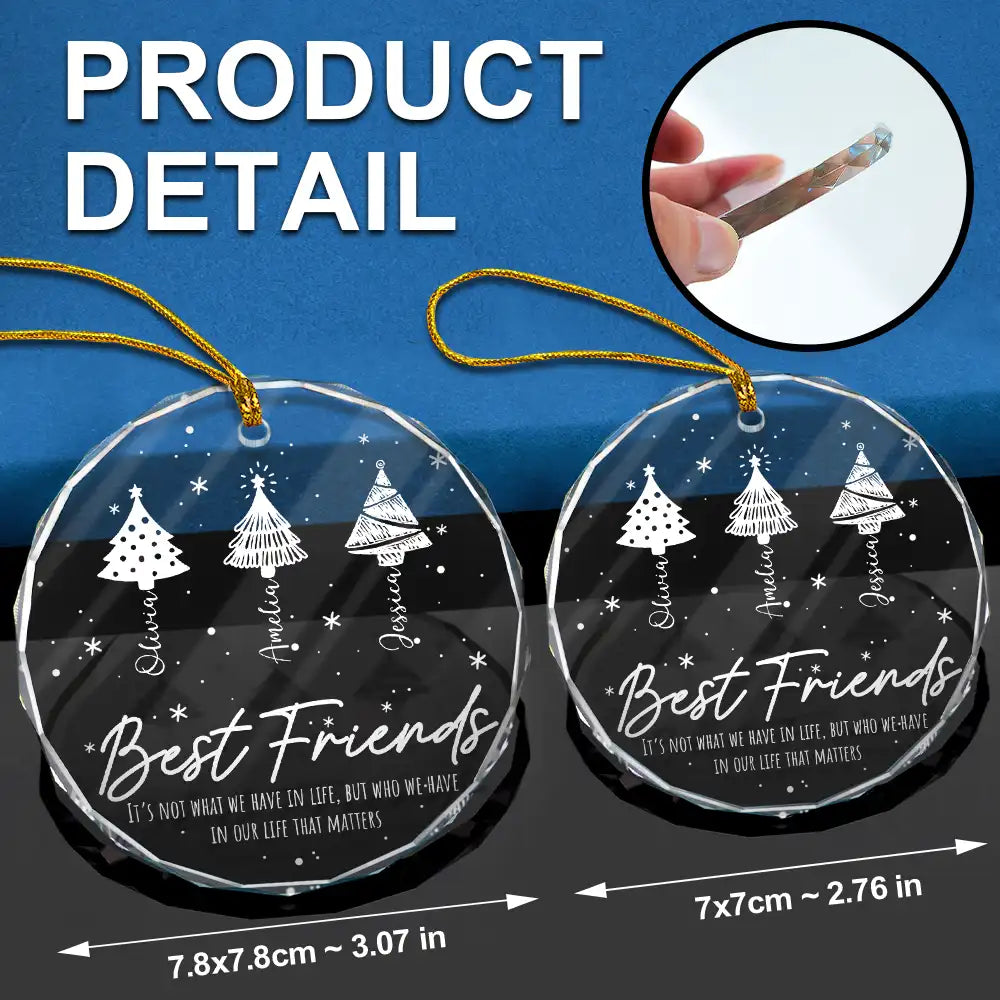 Christmas It's Not What We Have In Life - Personalized Circle Glass Ornament