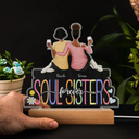 Besties Sisters Sitting Together - Personalized 3D Led Light Wooden Base