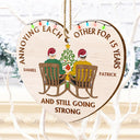 Annoying Each Other For Years Couple - Personalized Custom Shaped Wooden Ornament