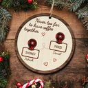 Gift For Bestie - Christmas Never Too Far To Have Coffee Together - Personalized 2-Layered Wooden Ornament