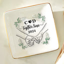 Gift For Couples - Couple Hand Sketch Together Since - 3D Inflated Effect Printed Dish, Personalized Ring Dish