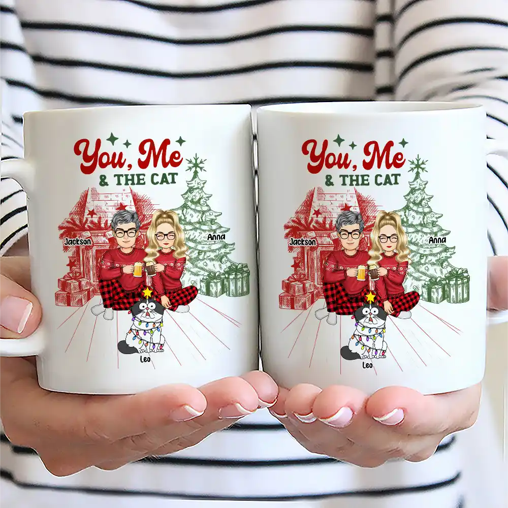 Gift For Couples, Cat Lovers - You, Me And The Cats - Personalized Mug