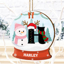 Gift For Kids - Christmas Snowman Monogram - Personalized Custom Shaped Wooden Ornament