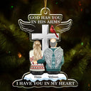 Memorial, Family - Christmas God Has You In His Arms - Personalized Cutout Acrylic Ornament