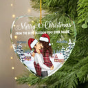 Gift For Couples - Christmas Couple The Best Decision Ever Made - Personalized Glass Ornament