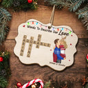 Christmas Couple Words To Describe Our Love Crossword Scrabble - Personalized Custom Shaped Wooden Ornament