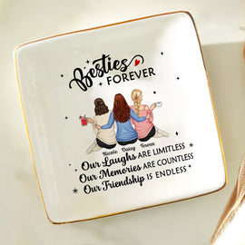 Gift For Bestie - Besties Forever Our Friendship Is Endless - Personalized Ring Dish