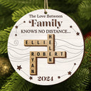 Christmas,Family,Gift For Bestie,Gift For Brothers,Gift For Sisters,Gift For Sibling,Love - Family Friends Siblings Sisters Brothers Crossword Scrabble - Personalized 2-Layered Wooden Ornament