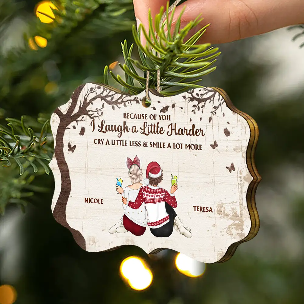 Gift For Bestie - A True Friendship Is A Journey - Personalized Medallion Wooden Ornament