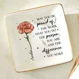 Gift For Yourself, Gift For Women - Never Forget The Difference You Make - Personalized Ring Dish