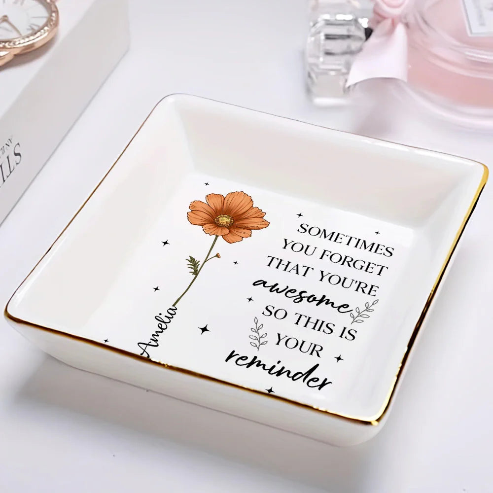 Gift For Yourself, Gift For Women - Never Forget The Difference You Make - Personalized Ring Dish