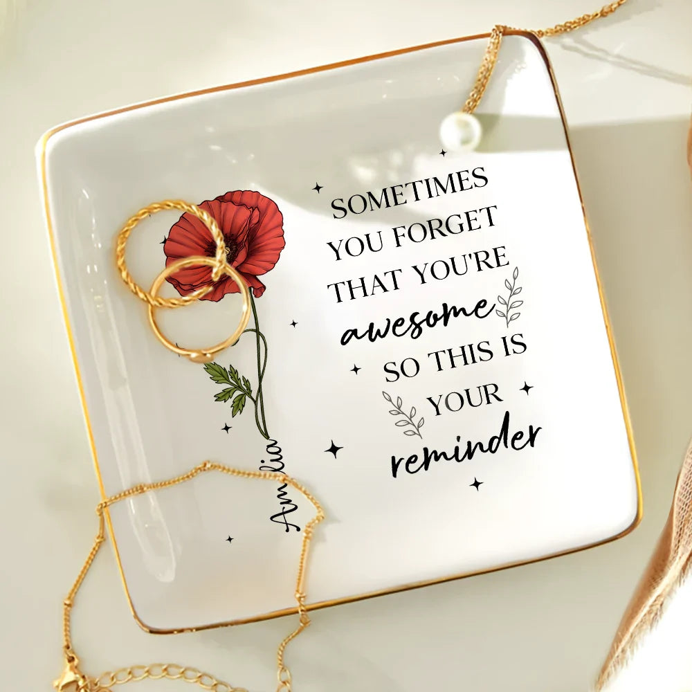 Gift For Yourself, Gift For Women - Never Forget The Difference You Make - Personalized Ring Dish