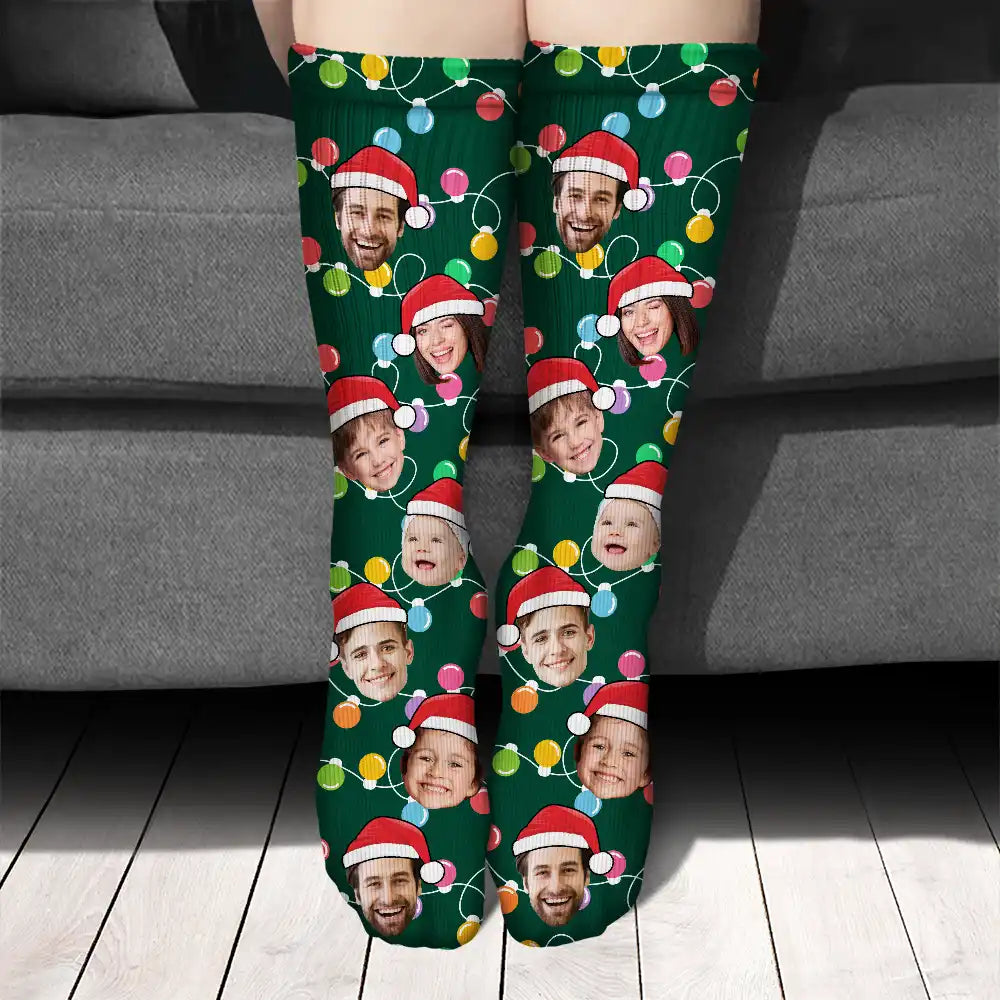 Family - Custom Photo Funny Family Face - Personalized Socks