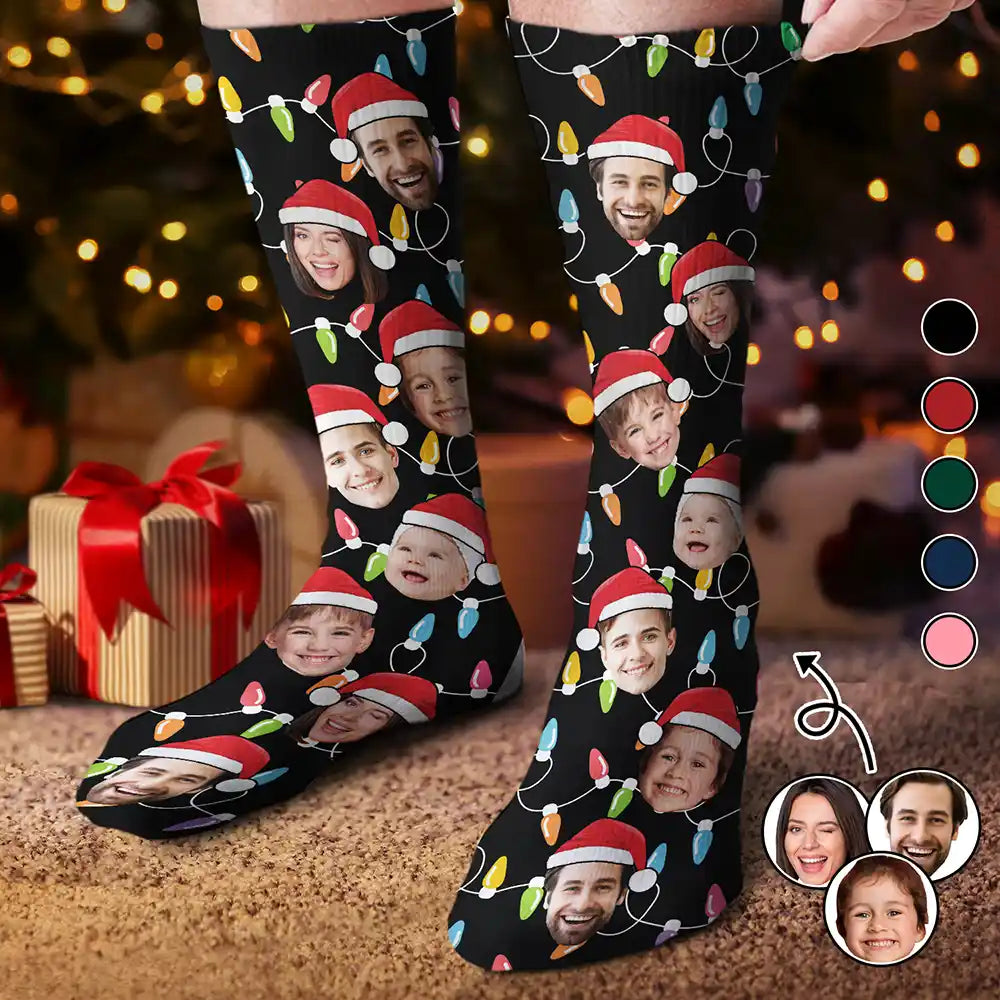 Family - Custom Photo Funny Family Face - Personalized Socks