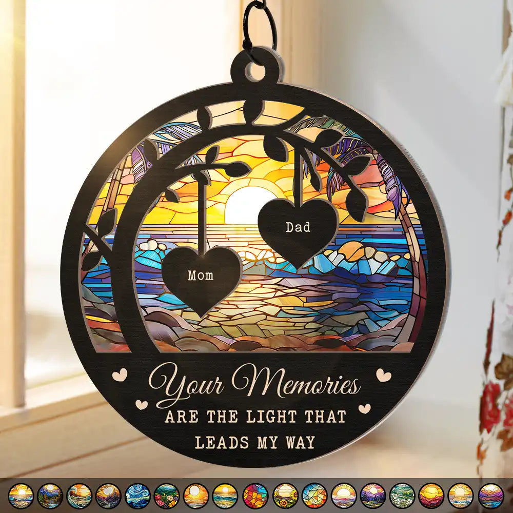 Memorial, Family - Memorial Your Memories Are The Light - Personalized Window Hanging Suncatcher Ornament