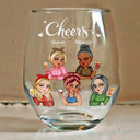 Gift For Bestie, Old Best friends - Old Bestie Here's To Being Friends - Personalized Stemless Wine Glass
