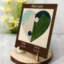 Gift For Couples,Gift For Husband,Gift For Wife,Gift For Boyfriend,Gift For Girlfriend,Love - Location Map Couple Anniversaries - Personalized 2-Layered Wooden Plaque With Stand