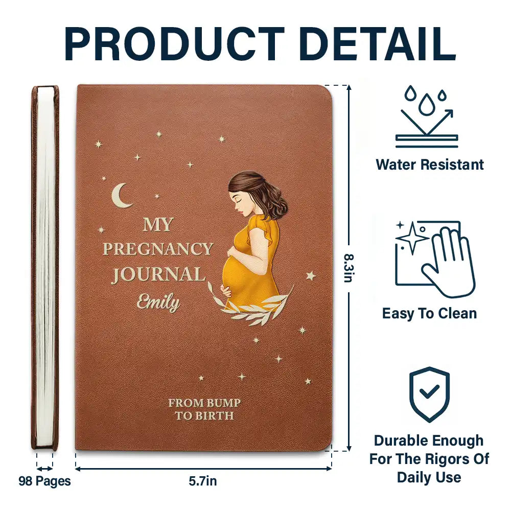 My Pregnancy Journal - Personalized Leather Journal