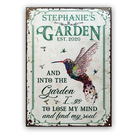 Garden Floral Art Find My Soul Vertical Custom Classic Metal Signs