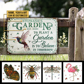 Garden Floral Art Believe In Tomorrow Custom Classic Metal Signs