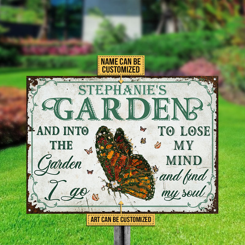 Garden Floral Art Find My Soul Name Custom Classic Metal Signs