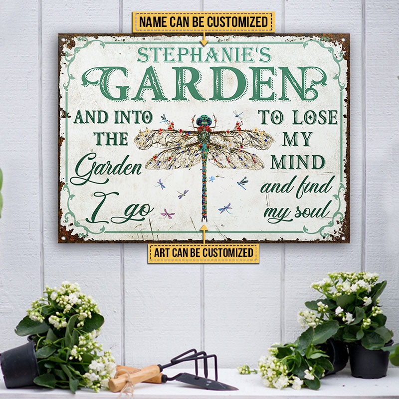 Garden Floral Art Find My Soul Name Custom Classic Metal Signs