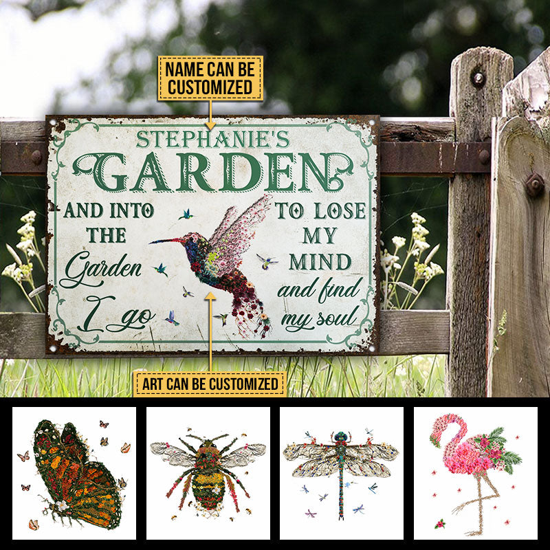 Garden Floral Art Find My Soul Name Custom Classic Metal Signs