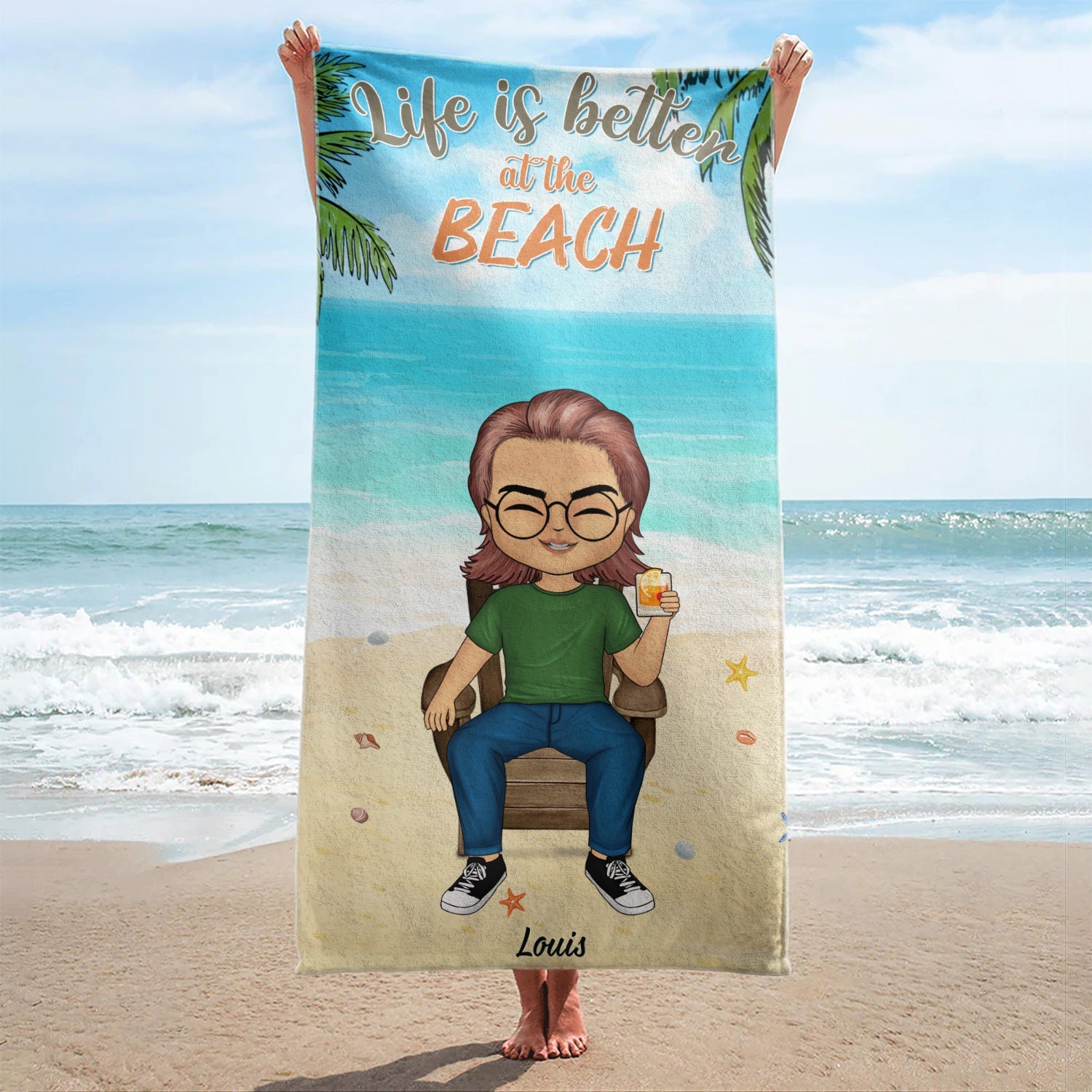 Life Is Better At The Beach - Gift For Her, Him, Besties, Family - Personalized Custom Beach Towel