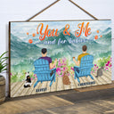 You And Me And The Dogs Lake View - Gift For Dog Lovers - Personalized Wood Rectangle Sign