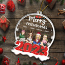 Merry Friendsmas - Christmas Gift For Besties - Personalized Custom Shaped Acrylic Ornament