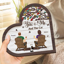 You And Me And The Fur Babies - Gift For Pet Couples - Personalized 2-Layered Wooden Plaque With Stand