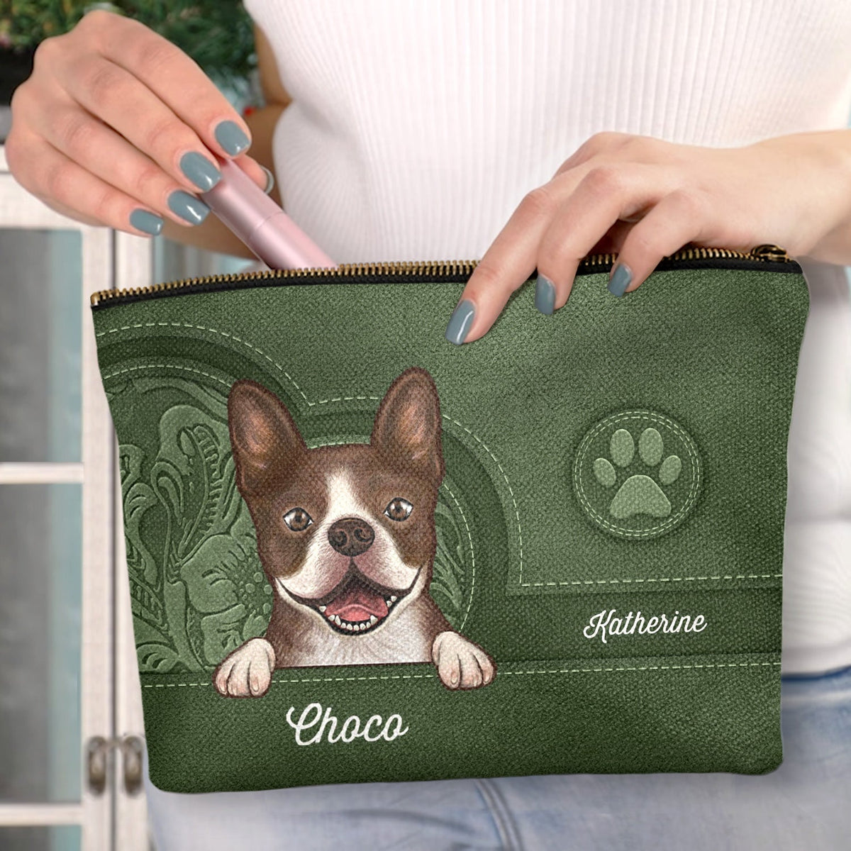 Cute Dogs And Cats Aesthetic Pattern - Birthday, Loving Gift For Pet Lovers, Dog Mom, Cat Mom - Personalized Cosmetic Bag