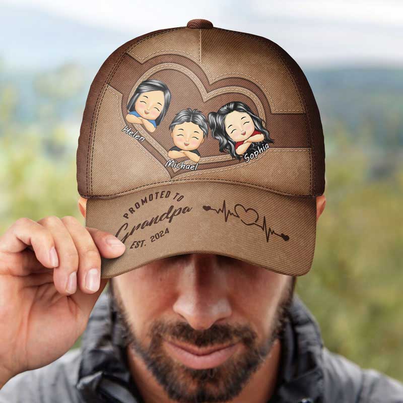 Promoted To Grandpa - Personalized Classic Cap