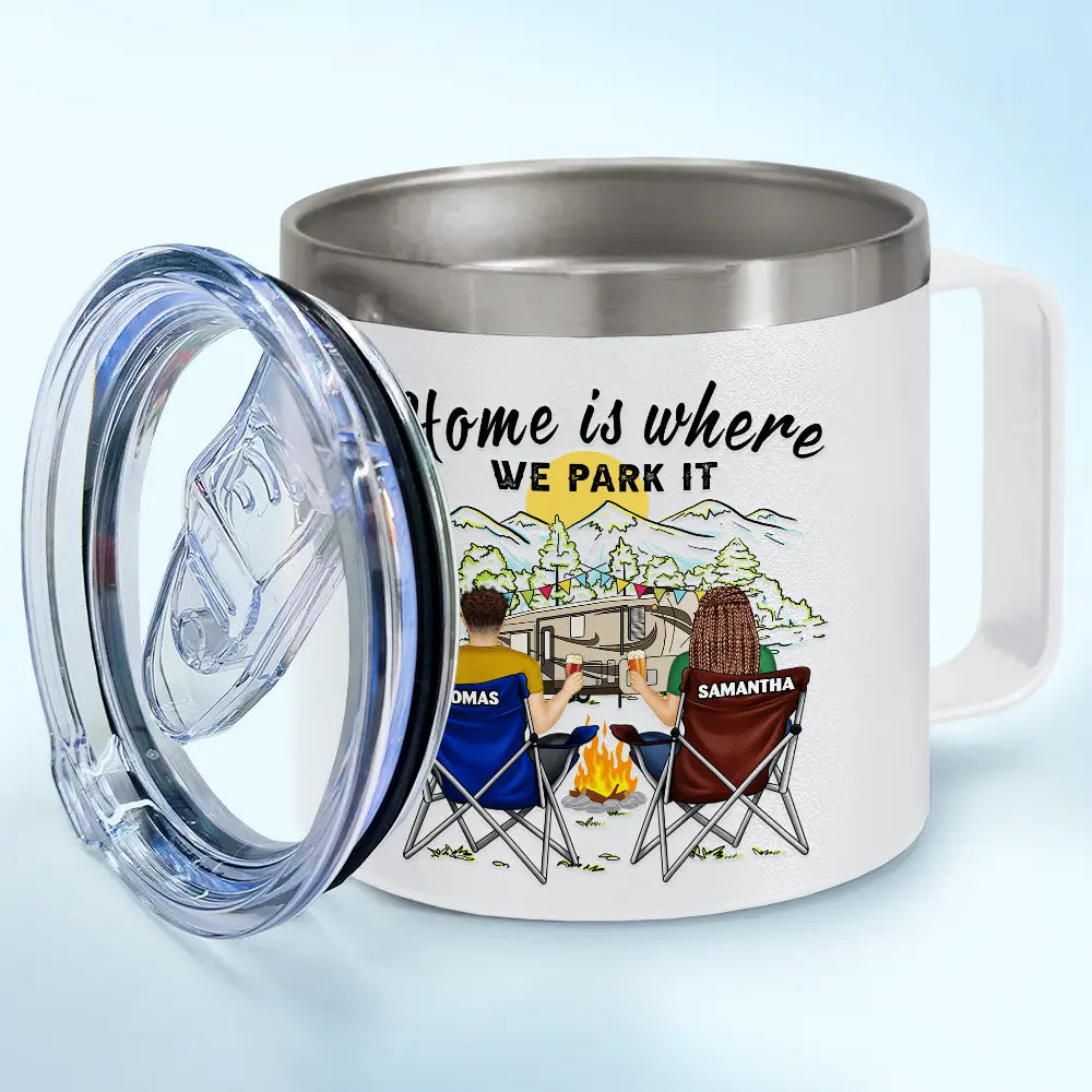 Making Memories One Campsite At A Time - Personalized 14oz Stainless Steel Tumbler With Handle