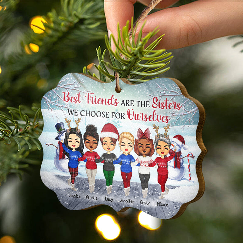 Best Friends Are The Sisters - Christmas Gift For BFF - Personalized Custom Wooden Ornament