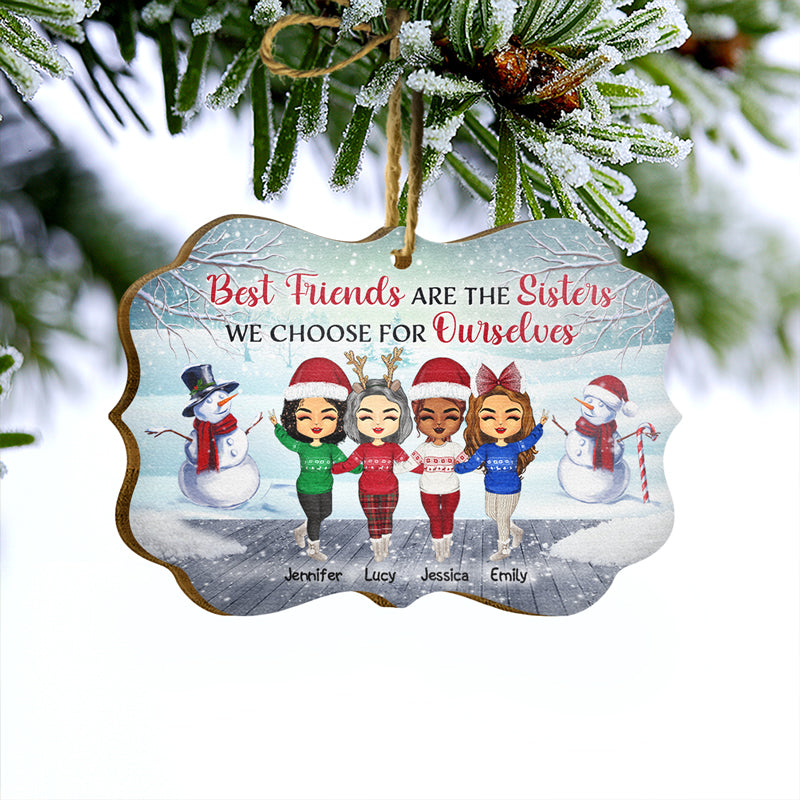 Best Friends Are The Sisters - Christmas Gift For BFF - Personalized Custom Wooden Ornament